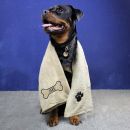 Load image into Gallery viewer, Personalised Paw Print Brown Microfiber Pet Towel