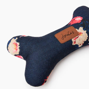 Joules Plush Dog Print Bone Squeaky Dog Toy